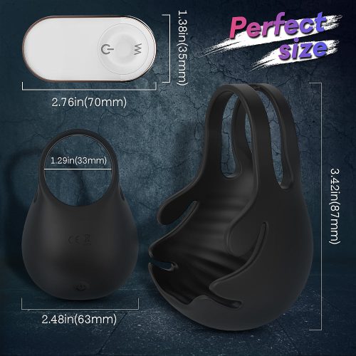 Mighty Max Vibrating Testicle Stimulator and Cock Ring With Remote Adult Luxury