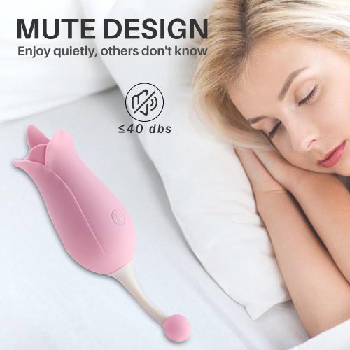 AdoreMe Rose Licking Vibrator - Light Pink Adult Luxury