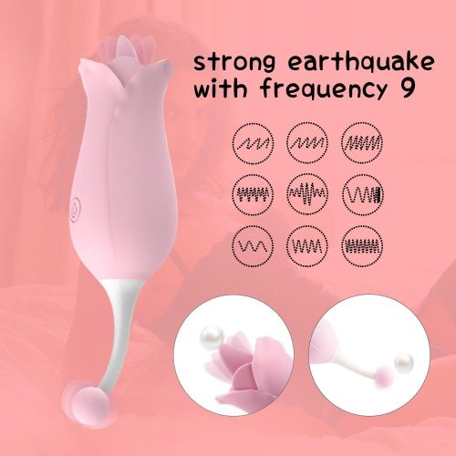 AdoreMe Rose Licking Vibrator - Light Pink Adult Luxury