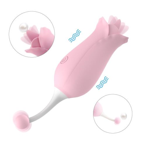 AdoreMe Rose Licking Vibrator - Light Pink Adult Luxury