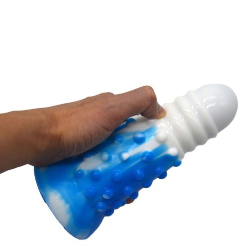 FAAK SILICONE DILDO (Blue and White) Adult Luxury