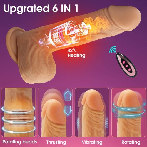 Fantasy Heating Swinging & Thrusting Remote Vibrating Dildo Adult Luxury