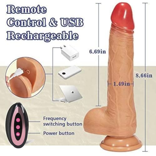 Fantasy Heating Thrusting Rotating Vibrating 360°Dildo Adult Luxury