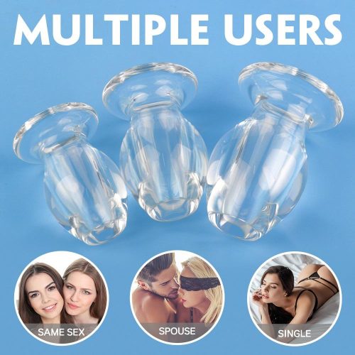 Invisible Hollow Anal Butt Plug Set Adult Luxury