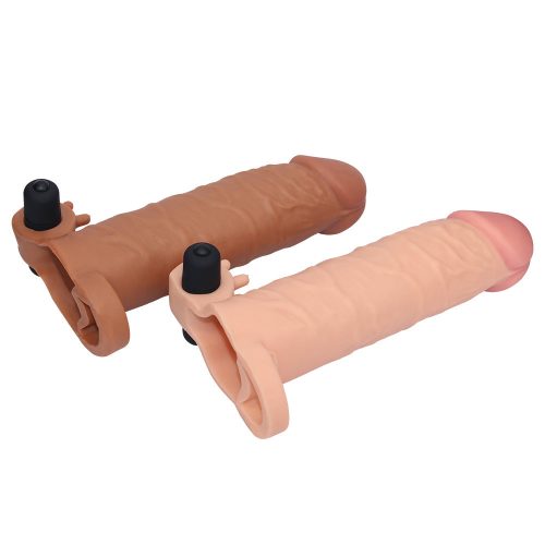 Add 5cm" Pleasure X Tender Vibrating Penis Sleeve(Flesh) Adult luxury