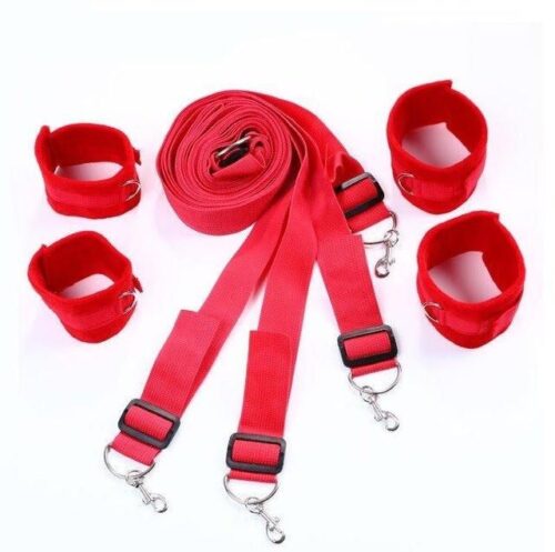 Red Velvet Bed Restraints Adult Luxury