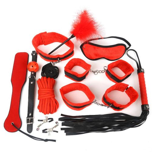 Red Velvet Bondage Set 12 Piece Set Adult Luxury