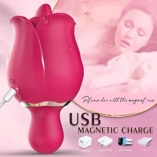 3 in 1 Rose Lick-Enamour (Red) Licking Vibrator Adult Luxury