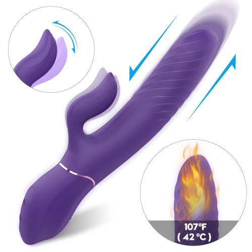 Luxury Thrusting Pro® Silent Heating Thrusting Vibrator (Purple) Adult Luxury