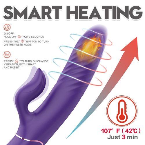 Luxury Thrusting Pro® Silent Heating Thrusting Vibrator (Purple) Adult Luxury