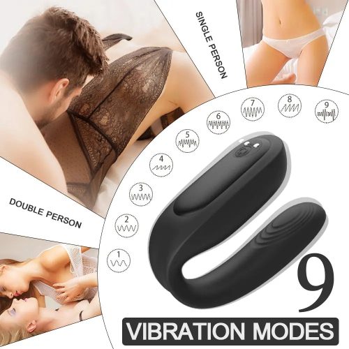 Vibe-Us Couples Remote Vibrator Black 9 Vibration Modes Adult Luxury