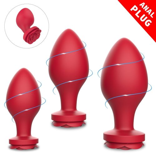 La' Rosa Anal Butt Plug Set (Red) Adult Luxury