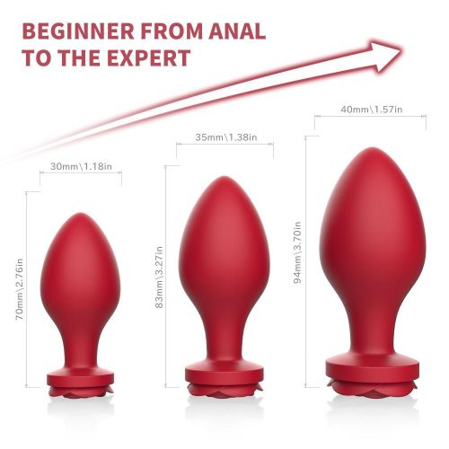 La' Rosa Anal Butt Plug Set (Red) Adult Luxury