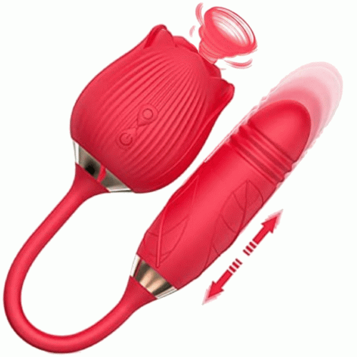 Fantasy Thrusting Rose Vibrator (Red) Adult luxury