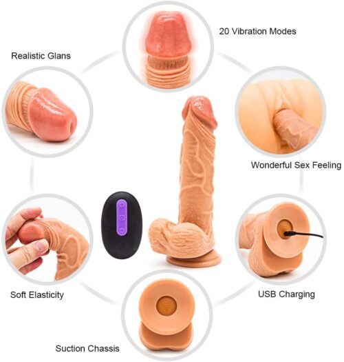 Ultra-lifelike® Vibrating Remote Dildo Adult Luxury